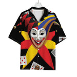 Joker And Playing Cards Print Rayon Hawaiian Shirt
