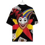 Joker And Playing Cards Print Rayon Hawaiian Shirt