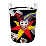Joker And Playing Cards Print Round Laundry Basket