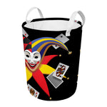 Joker And Playing Cards Print Round Laundry Basket