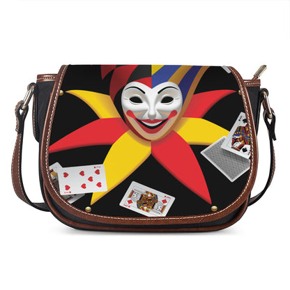 Joker And Playing Cards Print Saddle Bag