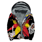 Joker And Playing Cards Print Sherpa Lined Zip Up Hoodie