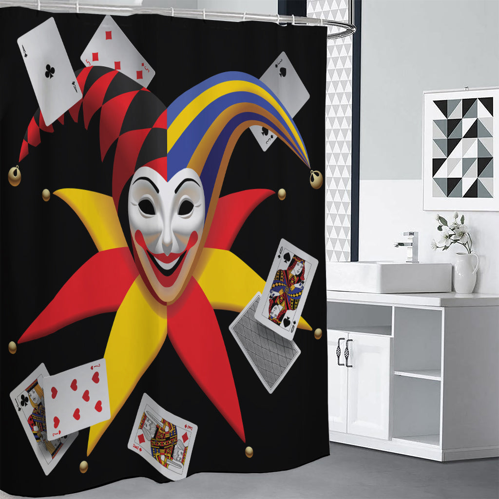 Joker And Playing Cards Print Shower Curtain