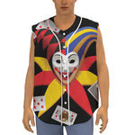 Joker And Playing Cards Print Sleeveless Baseball Jersey