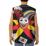 Joker And Playing Cards Print Sleeveless Baseball Jersey