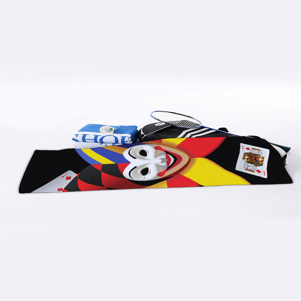 Joker And Playing Cards Print Sports Towel