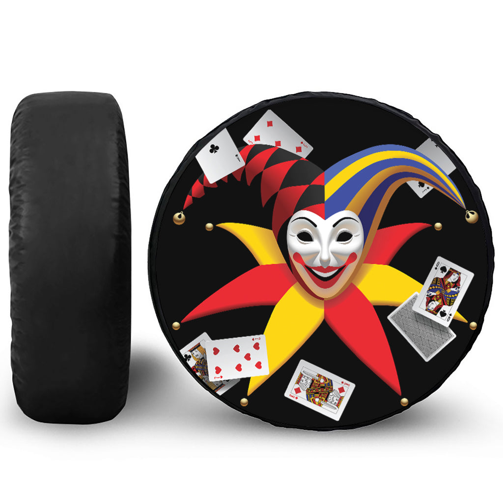 Joker And Playing Cards Print Tire Cover