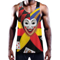 Joker And Playing Cards Print Men's Workout Tank Top