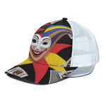 Joker And Playing Cards Print White Mesh Trucker Cap