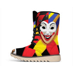 Joker And Playing Cards Print Winter Boots