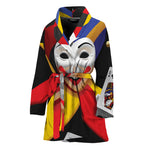 Joker And Playing Cards Print Women's Bathrobe
