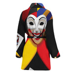 Joker And Playing Cards Print Women's Bathrobe