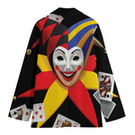 Joker And Playing Cards Print Women's Blazer