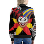 Joker And Playing Cards Print Women's Bomber Jacket