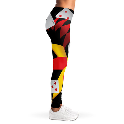 Joker And Playing Cards Print Women's Leggings