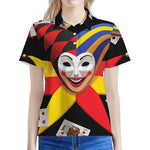 Joker And Playing Cards Print Women's Polo Shirt