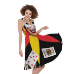 Joker And Playing Cards Print Women's Sleeveless Dress