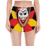 Joker And Playing Cards Print Women's Split Running Shorts