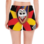 Joker And Playing Cards Print Women's Split Running Shorts
