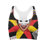 Joker And Playing Cards Print Women's Sports Bra
