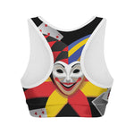 Joker And Playing Cards Print Women's Sports Bra