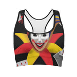 Joker And Playing Cards Print Women's Sports Bra