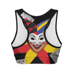 Joker And Playing Cards Print Women's Sports Bra