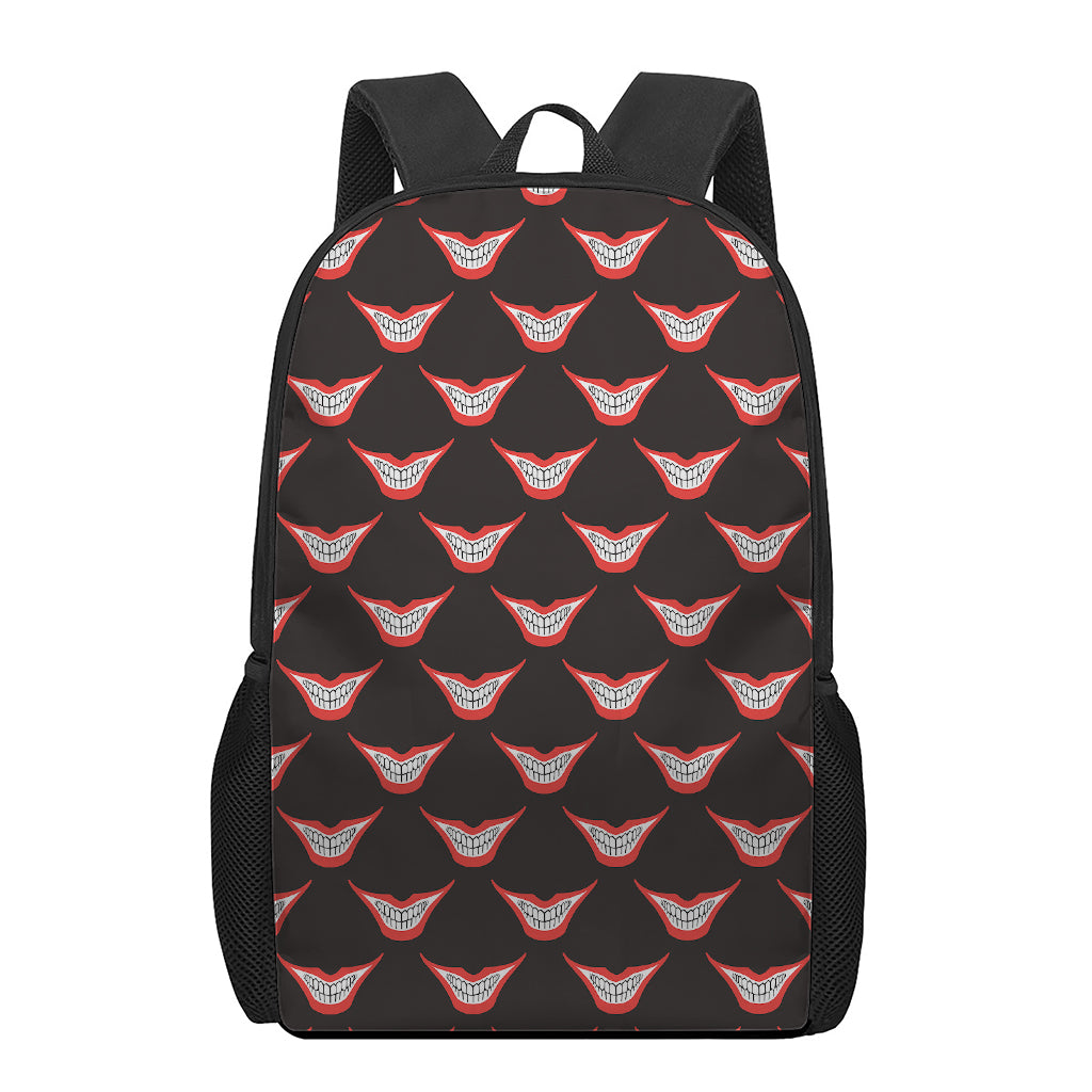 Joker Smile Pattern Print 17 Inch Backpack