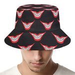 Joker Smile Pattern Print Bucket Hat