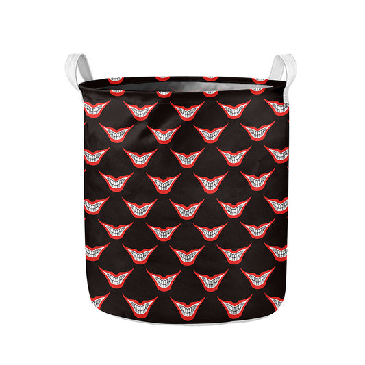Joker Smile Pattern Print Collapsible Laundry Basket
