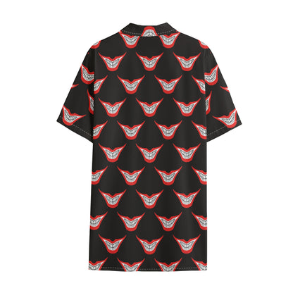 Joker Smile Pattern Print Cotton Hawaiian Shirt