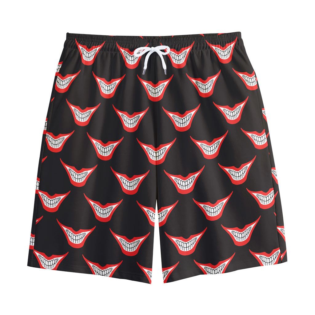 Joker Smile Pattern Print Cotton Shorts