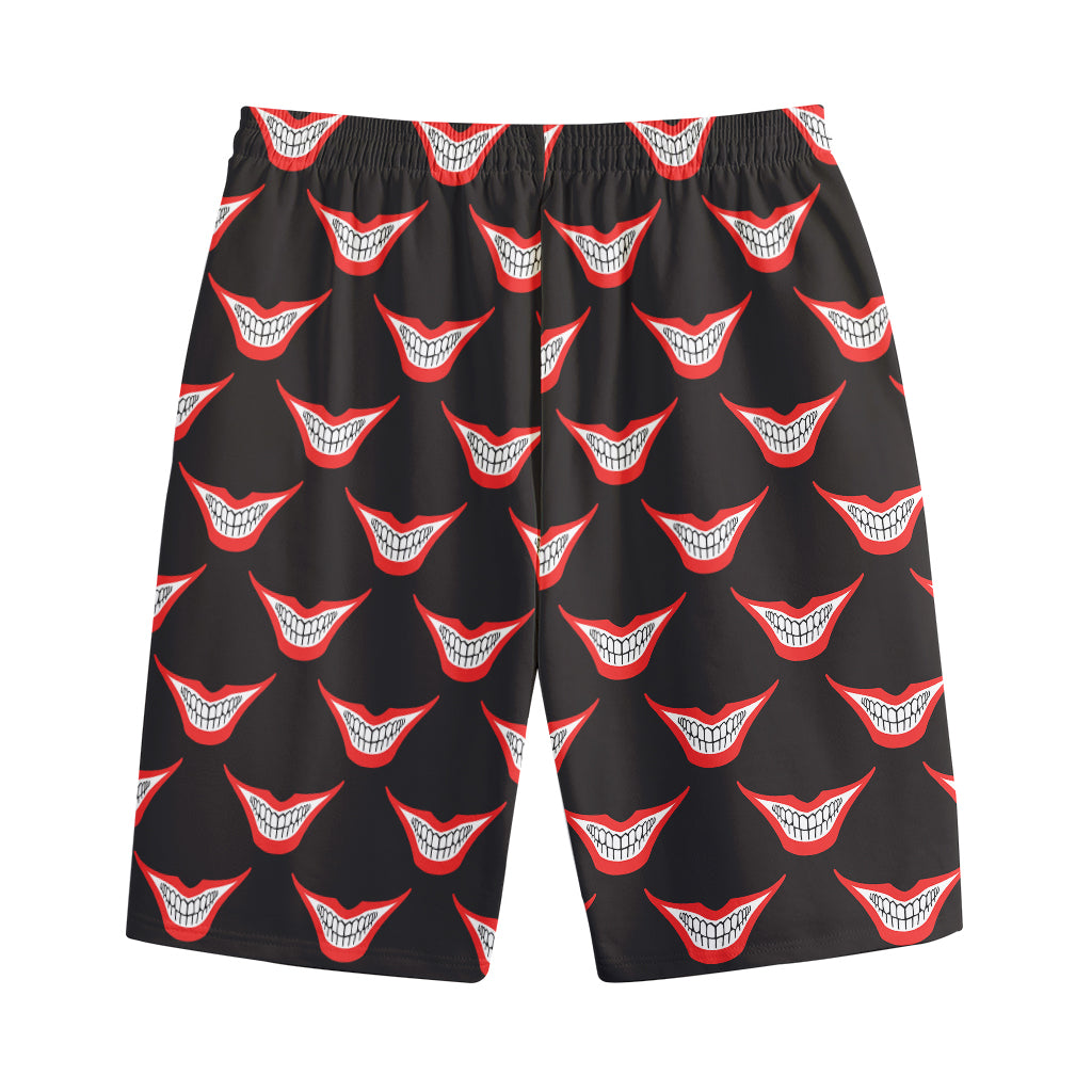Joker Smile Pattern Print Cotton Shorts