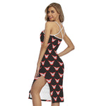 Joker Smile Pattern Print Cross Back Cami Dress