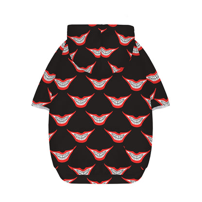 Joker Smile Pattern Print Dog Zip Up Hoodie
