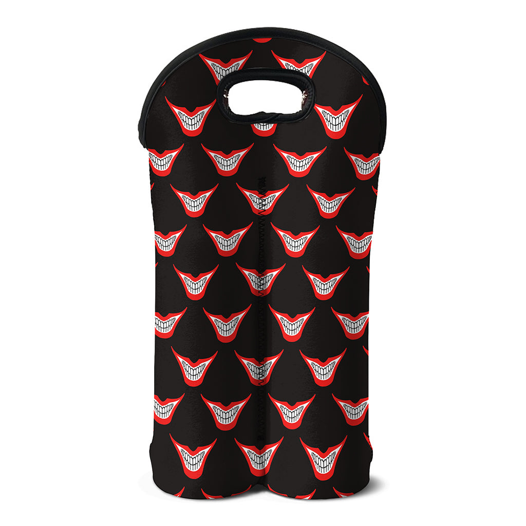 Joker Smile Pattern Print Double Neoprene Wine Tote