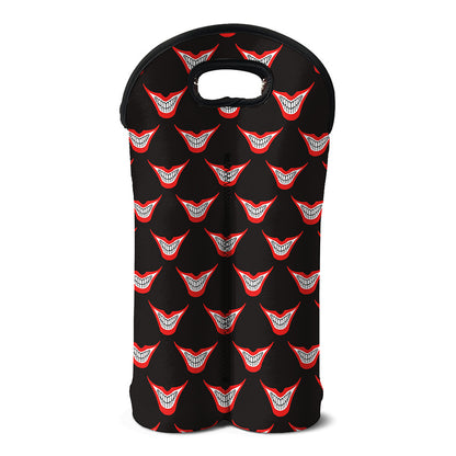 Joker Smile Pattern Print Double Neoprene Wine Tote