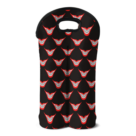 Joker Smile Pattern Print Double Neoprene Wine Tote