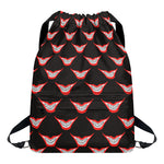 Joker Smile Pattern Print Drawstring Backpack