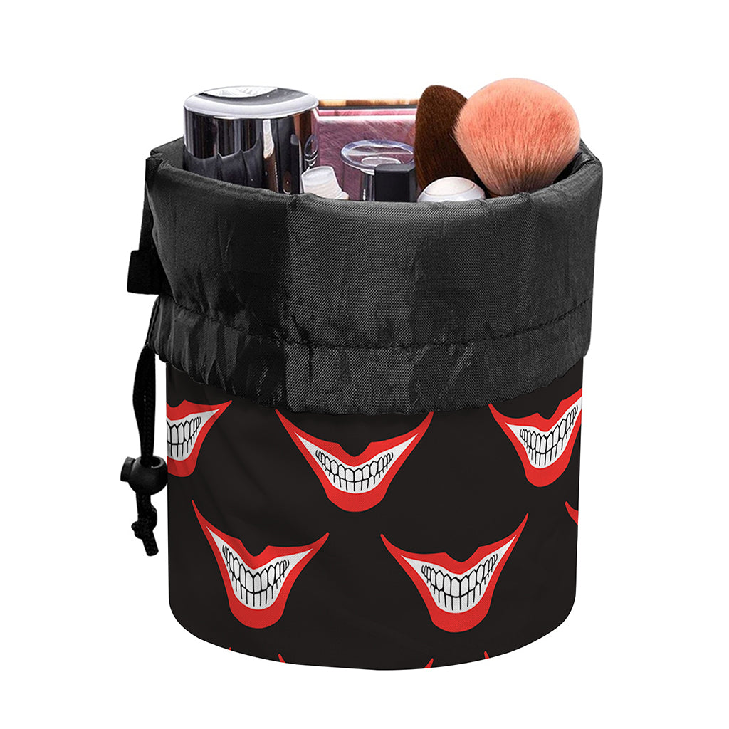 Joker Smile Pattern Print Drawstring Makeup Bag
