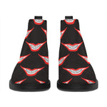 Joker Smile Pattern Print Flat Ankle Boots
