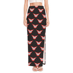 Joker Smile Pattern Print High Slit Maxi Skirt