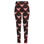 Joker Smile Pattern Print High-Waisted Pocket Leggings