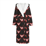 Joker Smile Pattern Print Hooded Bathrobe