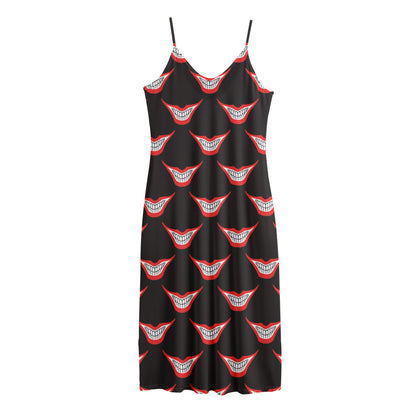 Joker Smile Pattern Print Jersey Midi Cami Dress