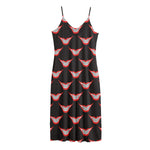 Joker Smile Pattern Print Jersey Midi Cami Dress