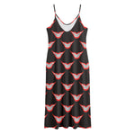 Joker Smile Pattern Print Jersey Midi Cami Dress