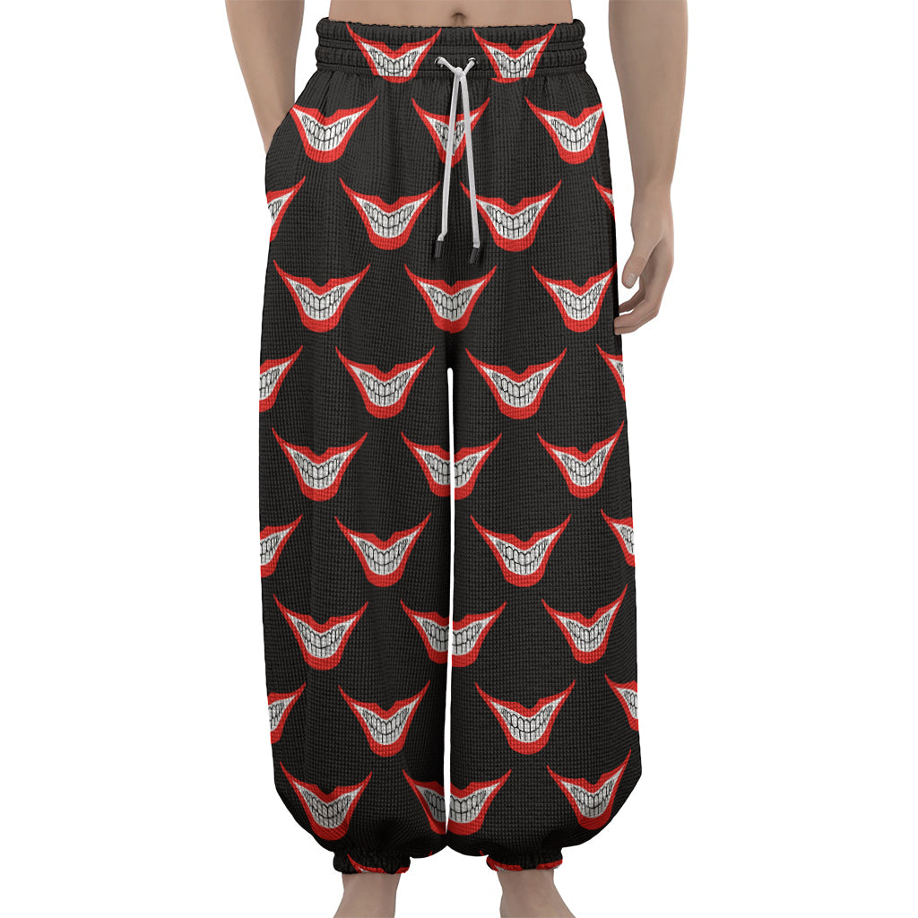 Joker Smile Pattern Print Lantern Pants