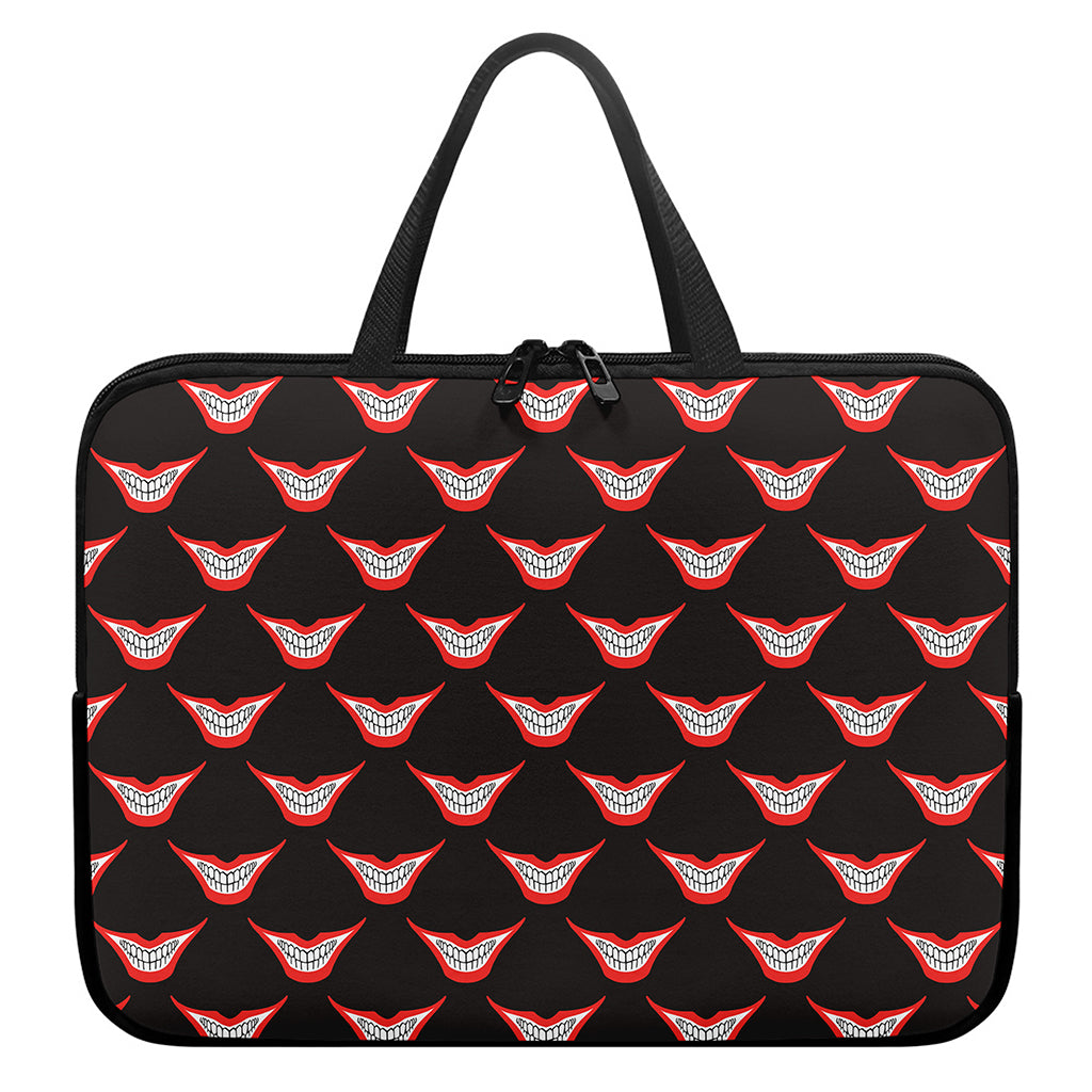 Joker Smile Pattern Print Laptop Sleeve With Handle