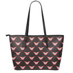 Joker Smile Pattern Print Leather Tote Bag